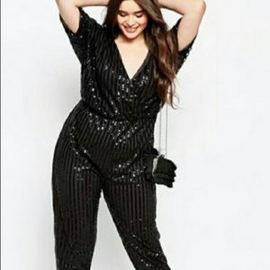 NWOT! ASOS Curve Sequin Jumpsuit